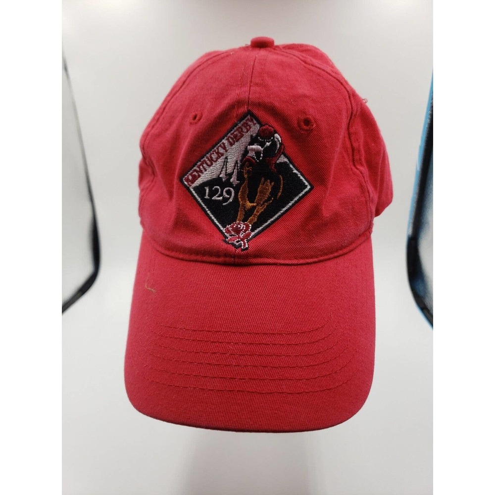 Vintage 129th Kentucky Derby Horse Racing Logo Churchill Downs Strapback Hat Cap